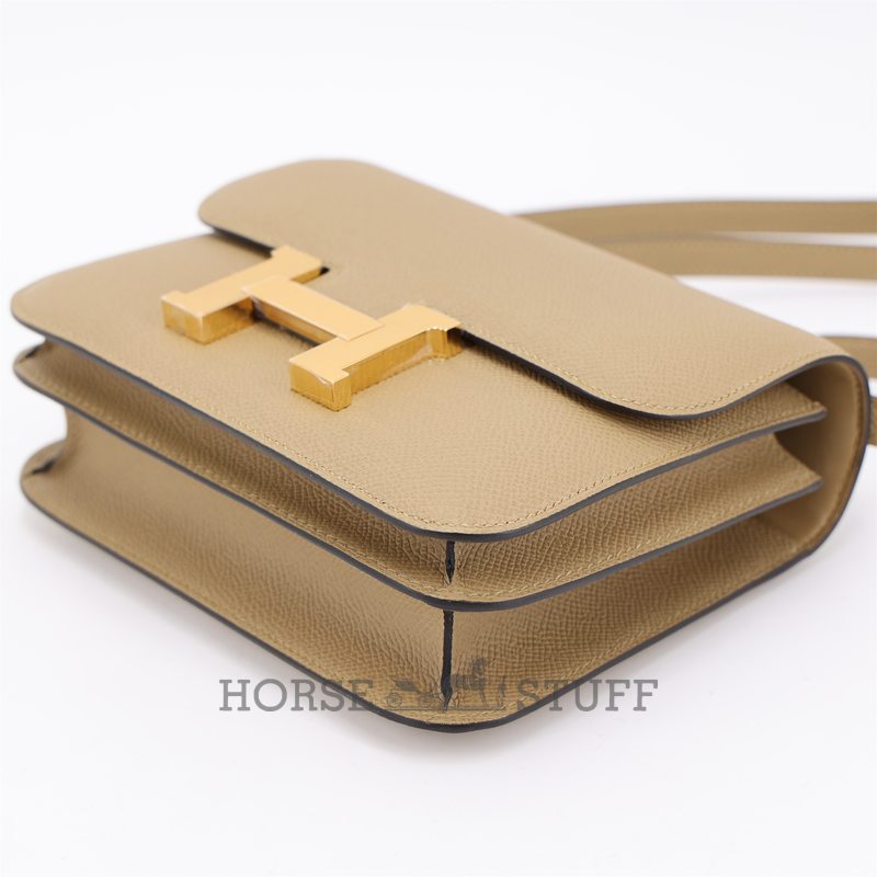 HERMÈS Constance Mini 18 Poussiere Epsom GHW