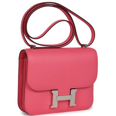 HERMÈS Constance Mini 18 Rose Azalee Epsom PHW
