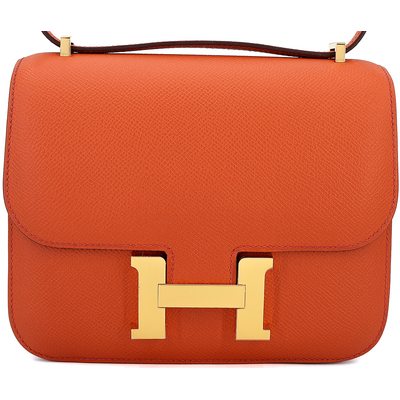 HERMÈS Constance Mini 18 Terre Battue Epsom GHW