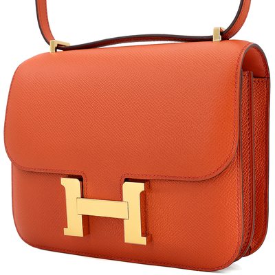 HERMÈS Constance Mini 18 Terre Battue Epsom GHW