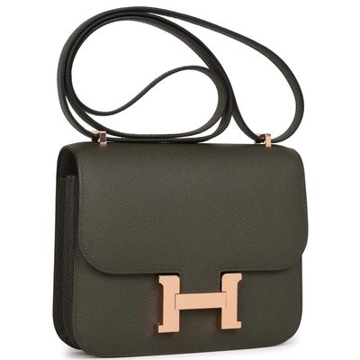 HERMÈS Constance Mini 18 Vert de Gris Epsom RGHW