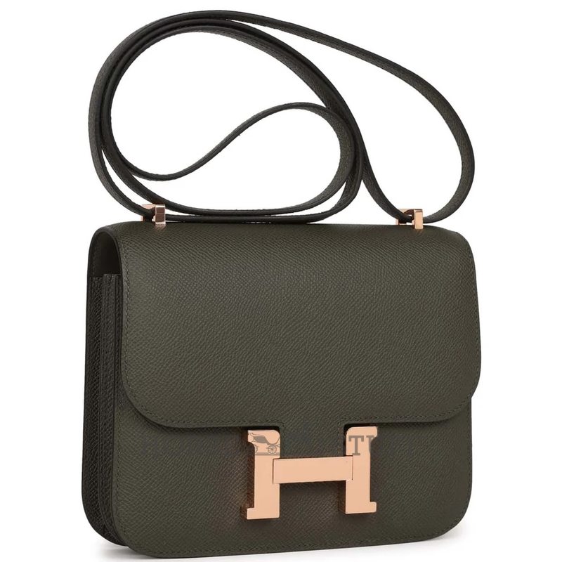 HERMÈS Constance Mini 18 Vert de Gris Epsom RGHW