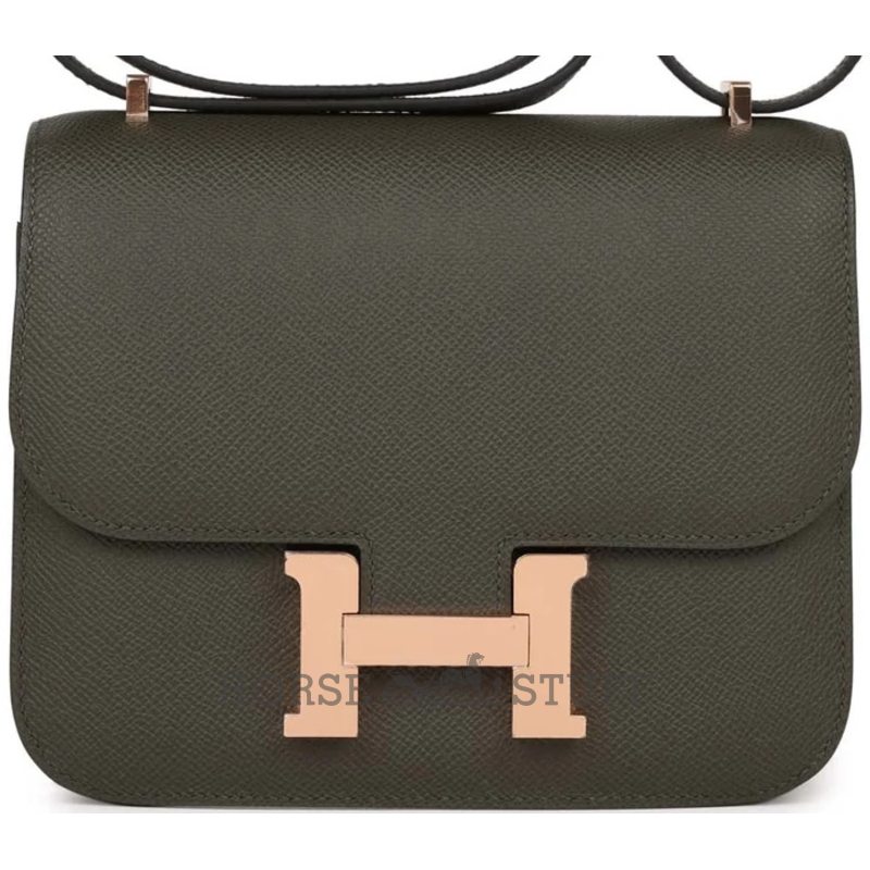 HERMÈS Constance Mini 18 Vert de Gris Epsom RGHW