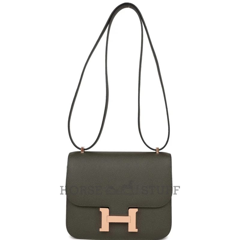 HERMÈS Constance Mini 18 Vert de Gris Epsom RGHW