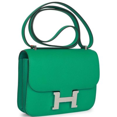 HERMÈS Constance Mini 18 Vert Jade Epsom PHW