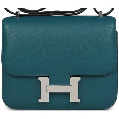 HERMÈS Constance Mini 18 Vert Bosphore Evercolor PHW