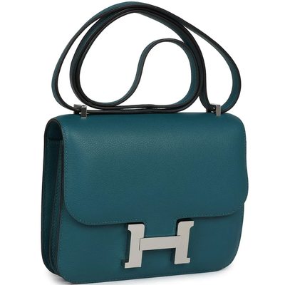 HERMÈS Constance Mini 18 Vert Bosphore Evercolor PHW
