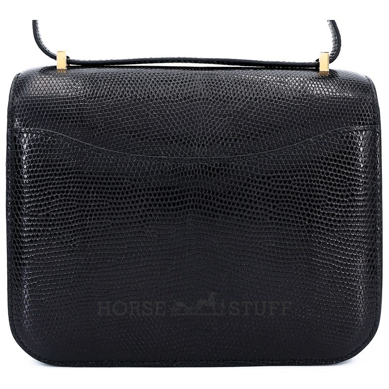 Hermès Constance 18 Black Shiny Niloticus Lizard GHW