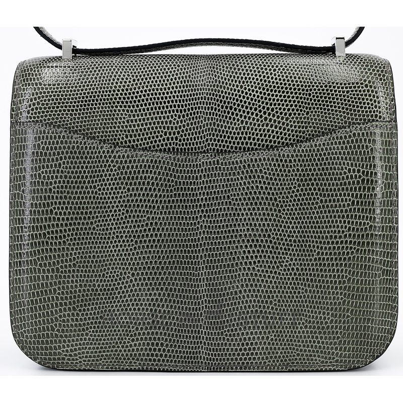 Hermès Constance 18 Gris Fonce Shiny Niloticus Lizard PHW