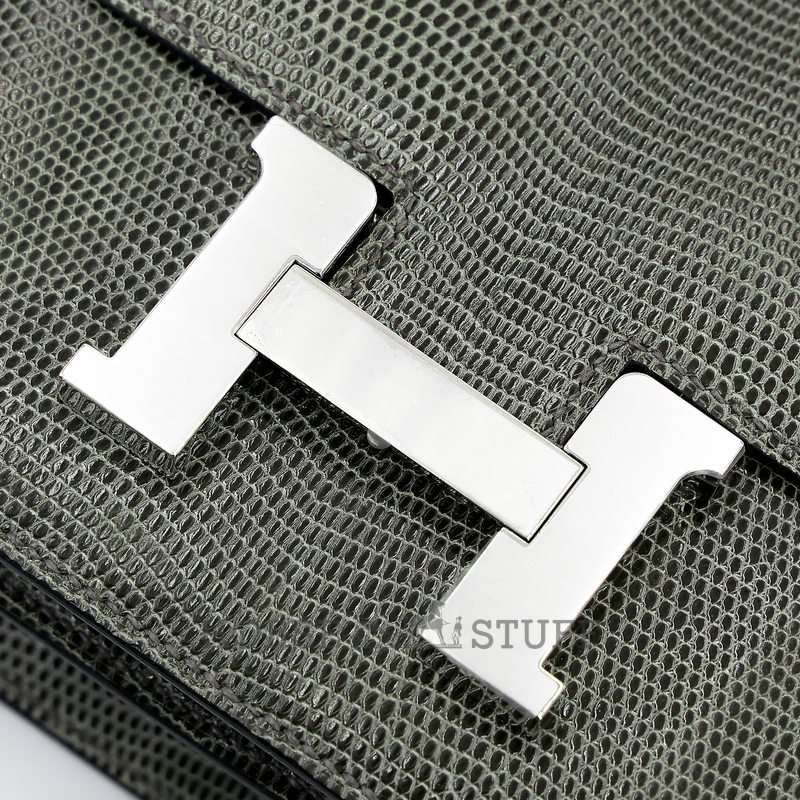 Hermès Constance 18 Gris Fonce Shiny Niloticus Lizard PHW