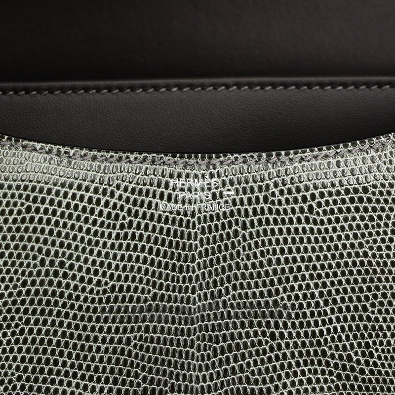 Hermès Constance 18 Gris Fonce Shiny Niloticus Lizard PHW