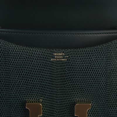 Hermès Constance 18 Vert Cypress Shiny Niloticus Lizard GHW