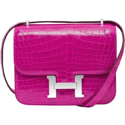 Hermès Constance 18 Rose Scheherazade Crocodile Niloticus PHW