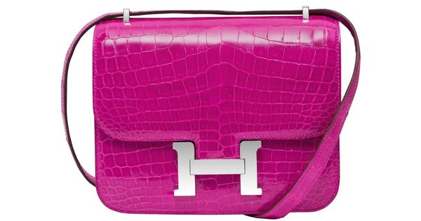 Hermès Constance Rose Scheherazade Porosus Crocidile Handbag