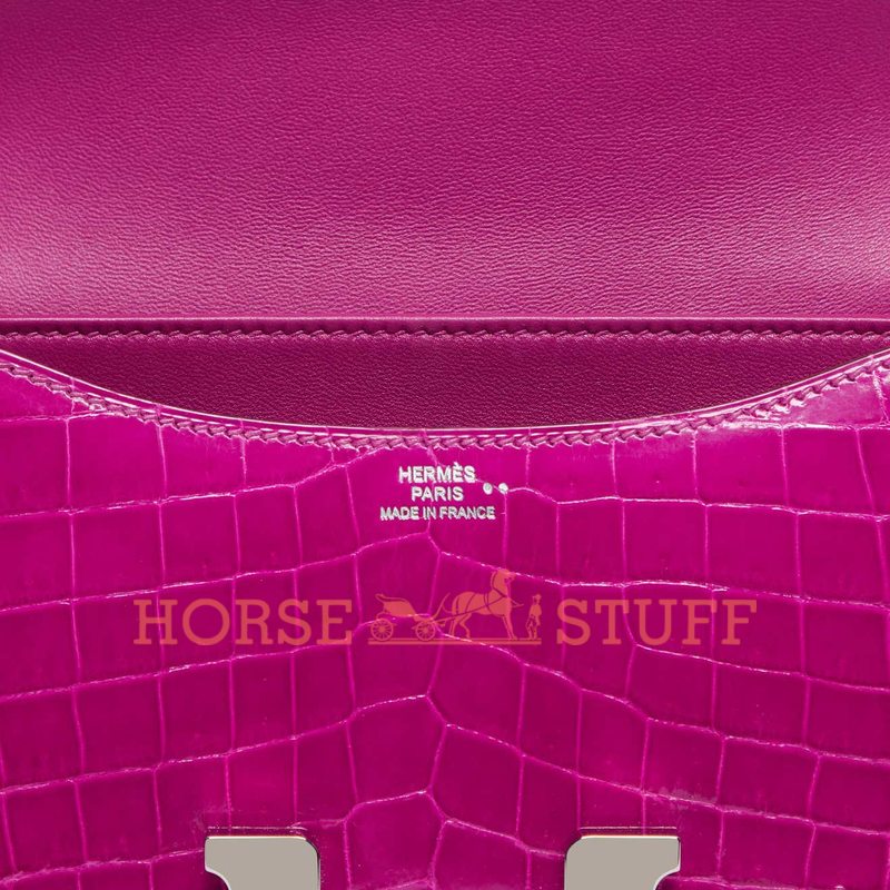 Hermès Constance 18 Rose Scheherazade Crocodile Niloticus PHW