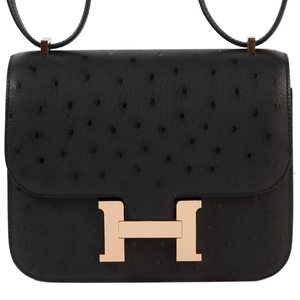 Hermès Constance 18 Black Ostrich RGHW