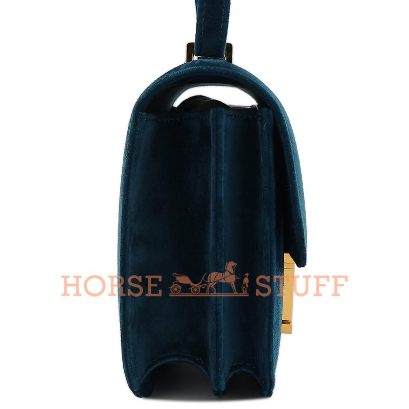 Hermès Constance 18 Blue Ocean Doblis Suede GHW