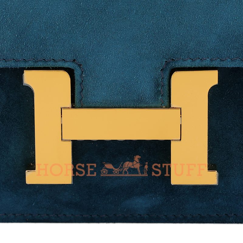 Hermès Constance 18 Blue Ocean Doblis Suede GHW