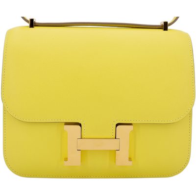 HERMÈS Constance Mini 18 Lime Swift GHW