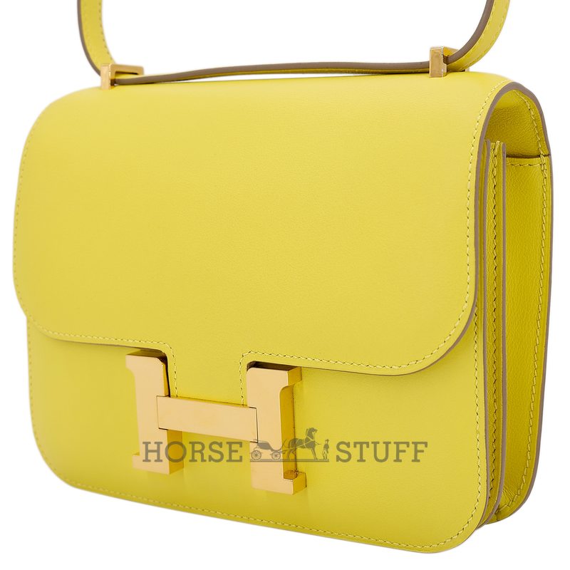 HERMÈS Constance Mini 18 Lime Swift GHW