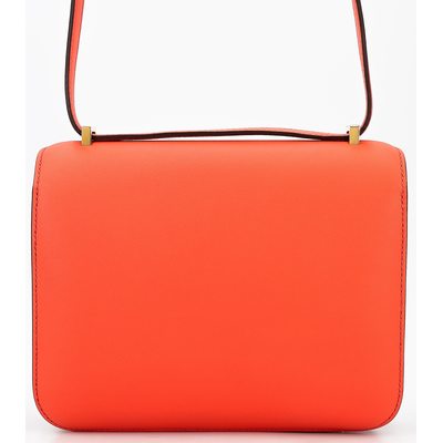 HERMÈS Constance Mini 18 Orange Poppy Swift GHW