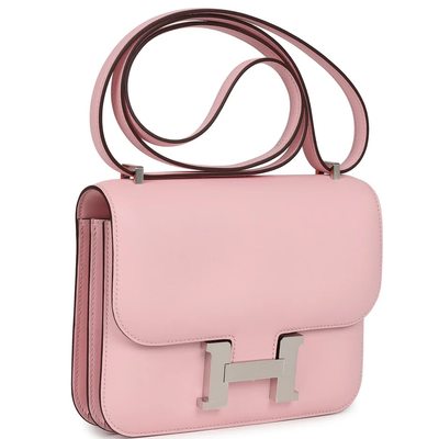 HERMÈS Constance Mini 18 Rose Sakura Swift PHW