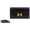 Hermès Constance To Go Wallet Black Matte Crocodile Alligator GHW