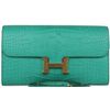 Hermès Constance To Go Wallet Vert Jade Matte Crocodile Alligator GHW