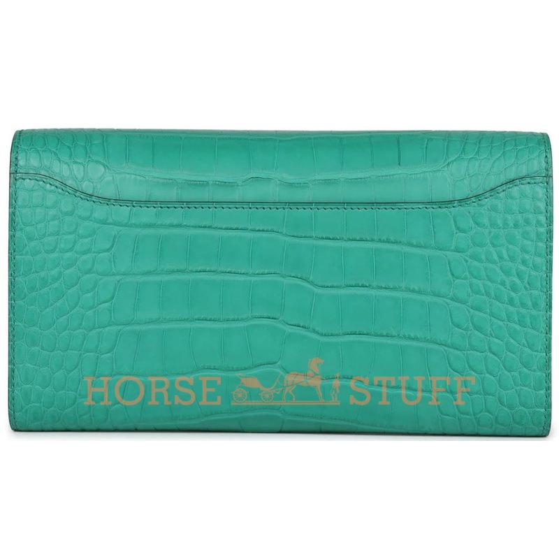 Hermès Constance To Go Wallet Vert Jade Matte Crocodile Alligator GHW