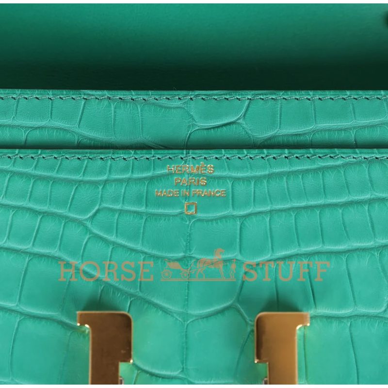 Hermès Constance To Go Wallet Vert Jade Matte Crocodile Alligator GHW