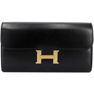 Hermès Constance To Go Wallet Black Box Calf GHW