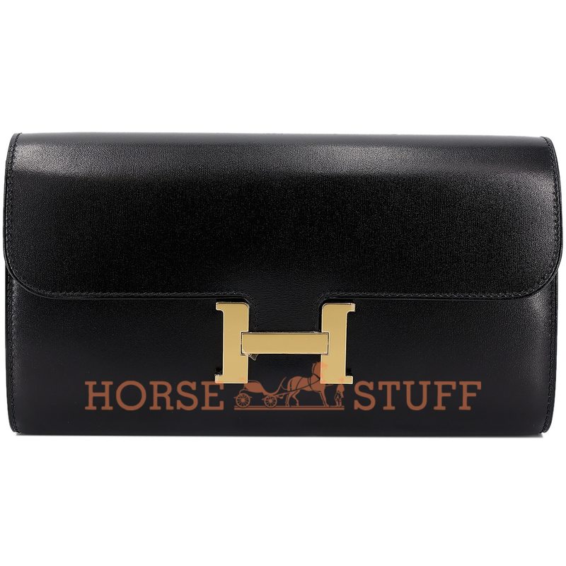 Hermès Constance To Go Wallet Black Box Calf GHW