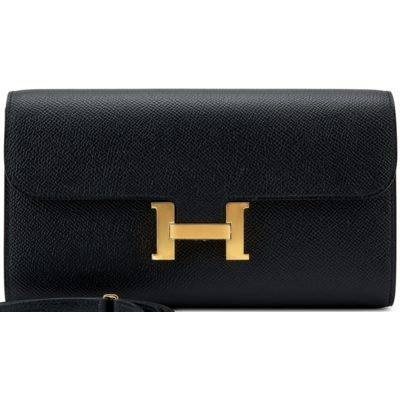 Hermès Constance To Go Wallet Black Epsom GHW