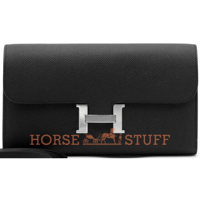 Hermès Constance To Go Wallet Black Epsom PHW