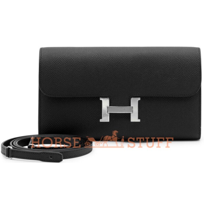 Hermès Constance To Go Wallet Black Epsom PHW