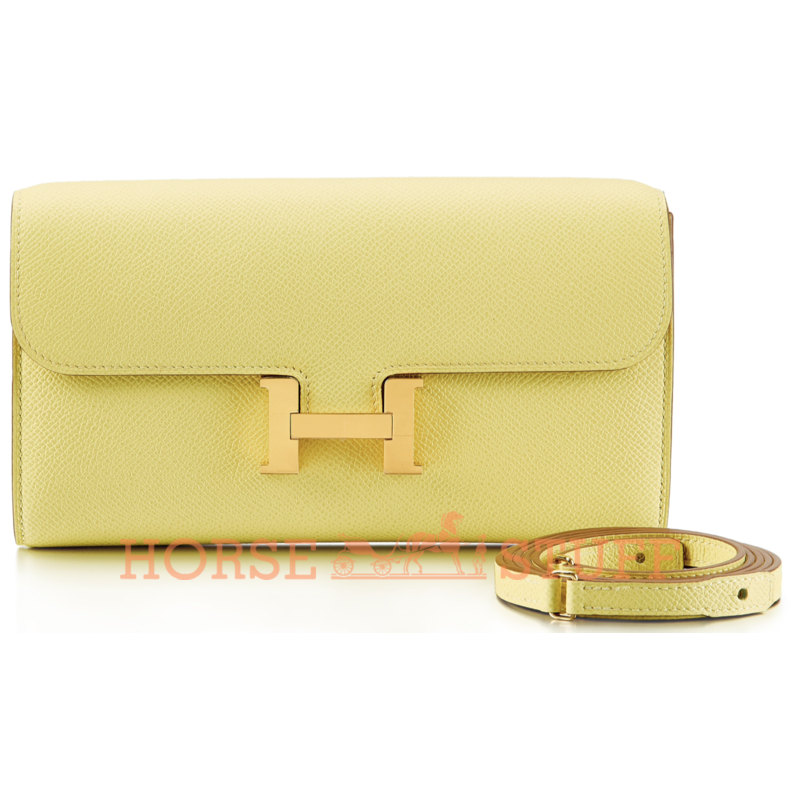 Hermès Constance To Go Wallet Jaune Poussin Epsom GHW