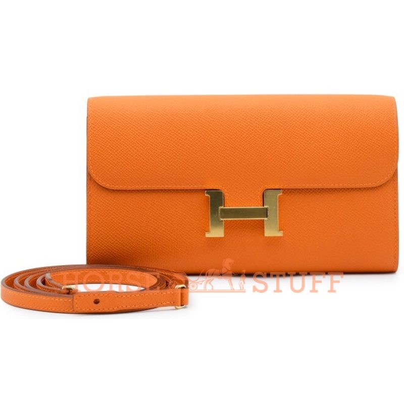 Hermès Constance To Go Wallet Orange Epsom GHW