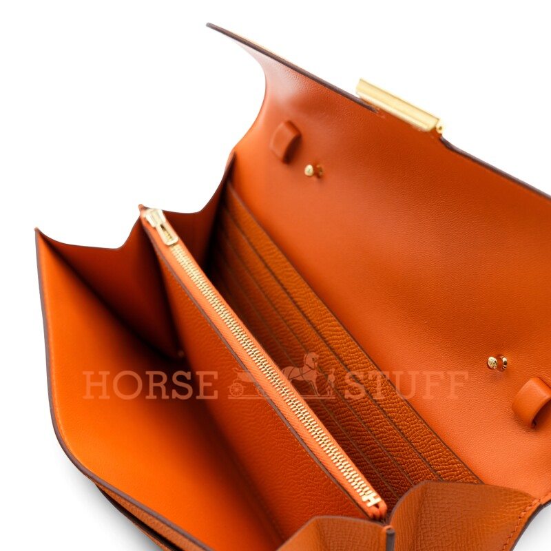 Hermès Constance To Go Wallet Orange Epsom GHW