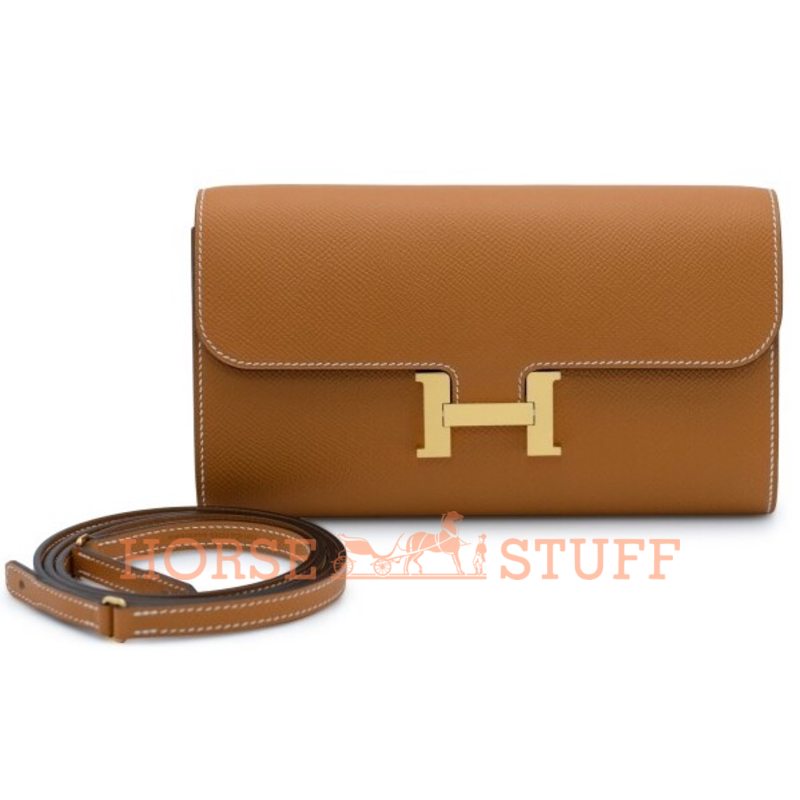 Hermès Constance To Go Wallet Toffee Epsom GHW