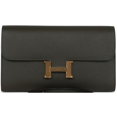 Hermès Constance To Go Wallet Vert de Gris Epsom GHW