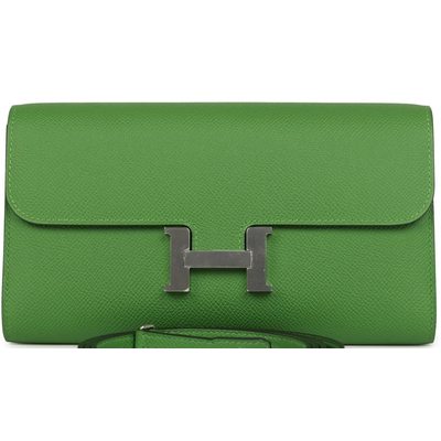 Hermès Constance To Go Wallet Vert Yucca Epsom PHW
