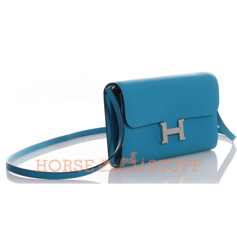 Hermès Constance To Go Wallet Blue Frida Evercolor PHW