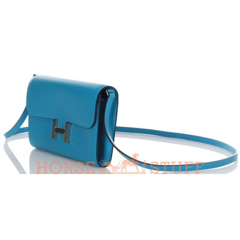 Hermès Constance To Go Wallet Blue Frida Evercolor PHW