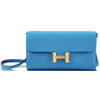 Hermès Constance To Go Wallet Blue Zanzibar Evercolor GHW