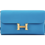 Hermès Constance To Go Wallet Blue Zanzibar Evercolor GHW