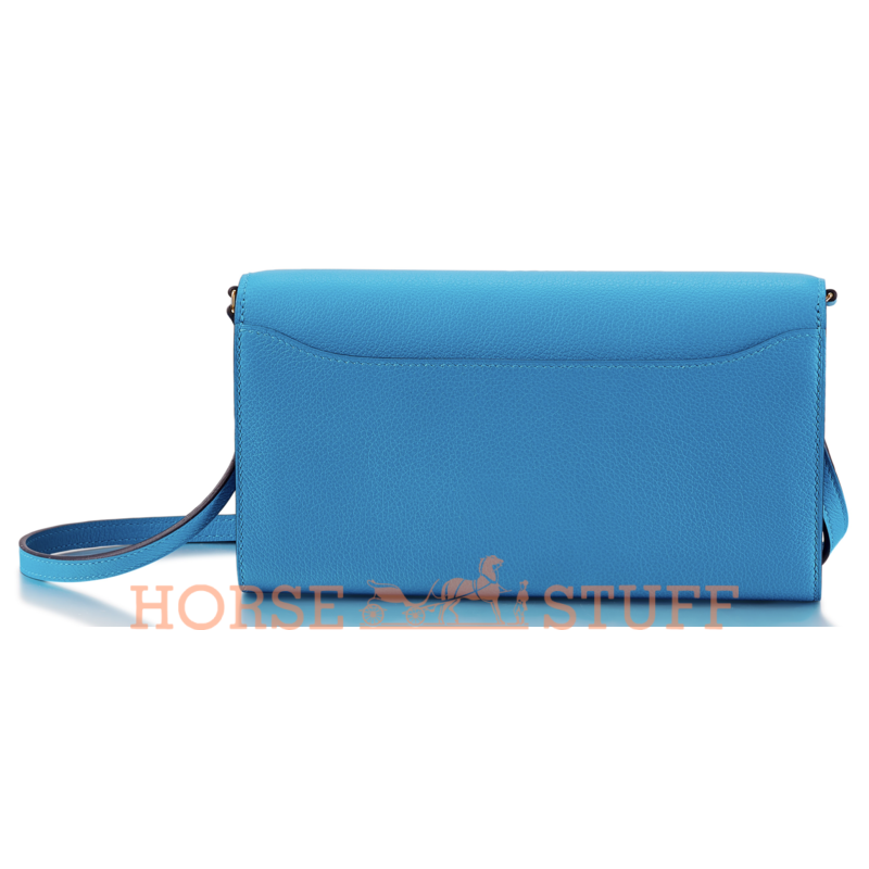 Hermès Constance To Go Wallet Blue Zanzibar Evercolor GHW