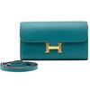 Hermès Constance To Go Wallet Vert Bosphore Evercolor GHW