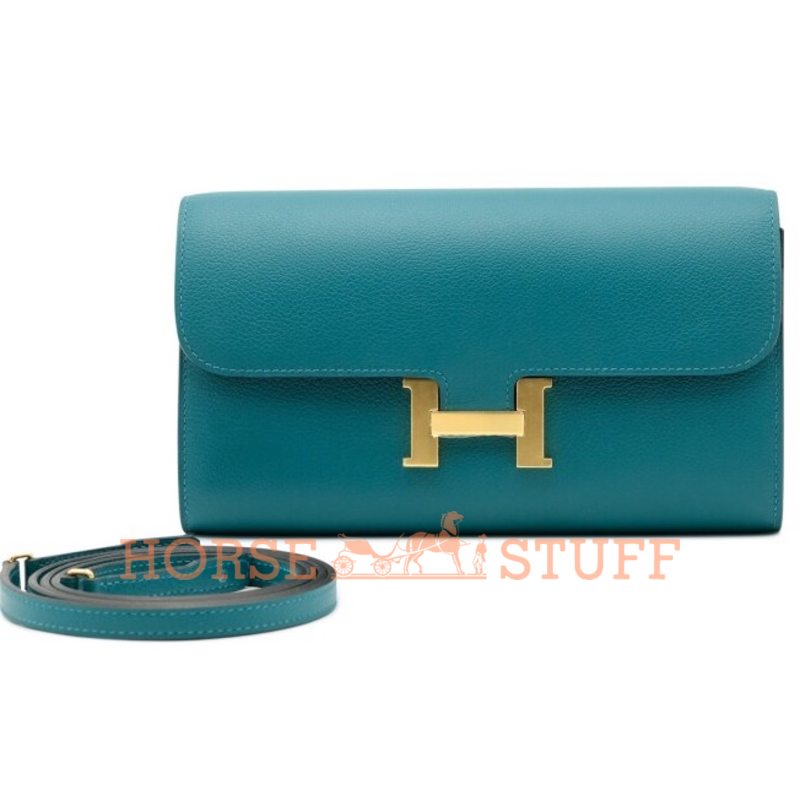 Hermès Constance To Go Wallet Vert Bosphore Evercolor GHW