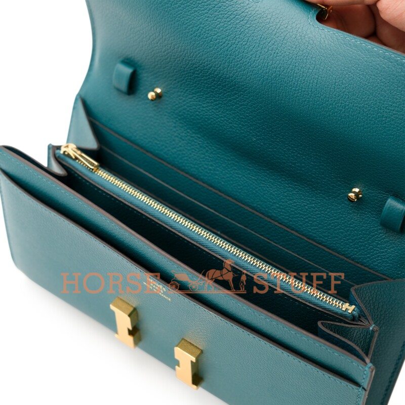 Hermès Constance To Go Wallet Vert Bosphore Evercolor GHW