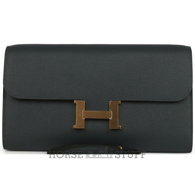Hermès Constance To Go Wallet Vert Mangrove Evercolor GHW